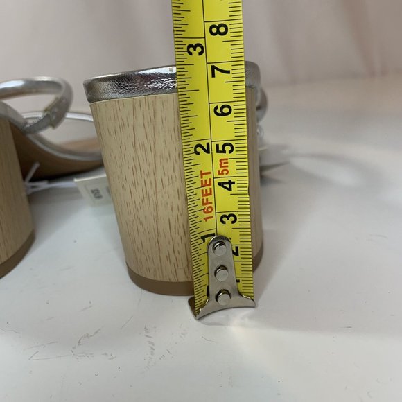 A New Day Cris Womens Silver Sandals Heels Strappy Open Toe - Picture 7 of 9